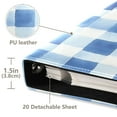 thumbnail image 3 of FORMRS 3 Ring Photo Album 4"x6" Self Adhesive Large Capacity PU Leather Cover, Blue Plain, 3 of 8
