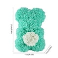 thumbnail image 4 of Cheapark Luxury Rose Bear Plush with Faux Flowers 12 Inches Tall Gift Holding Heart for Valentines Day Gift Romantic Home Decor Keep, 4 of 6