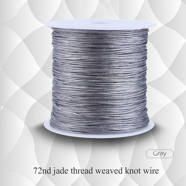 Corde à Nœud Chinois en Nylon Gris pour Pompons, Corde de Bracelet Extensible Corde à Nœud Chinois Macraméthread pour Perles
