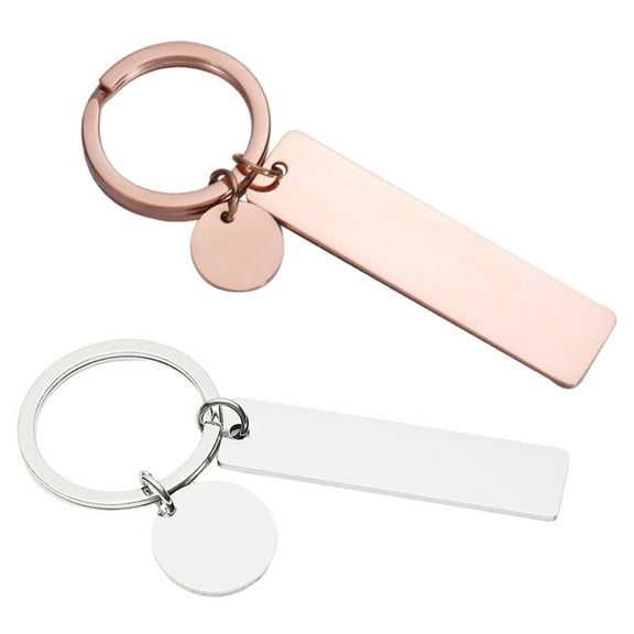 2 Pcs Open Key Chain Keychains for Crafts Keyring Hanging Tag 8X1.3X0.3CM