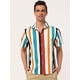 thumbnail image 3 of Camisa a rayas de verano Lars Amadeus Hombre Botones Manga Corta Rojo Blanco Azul S, 3 of 6
