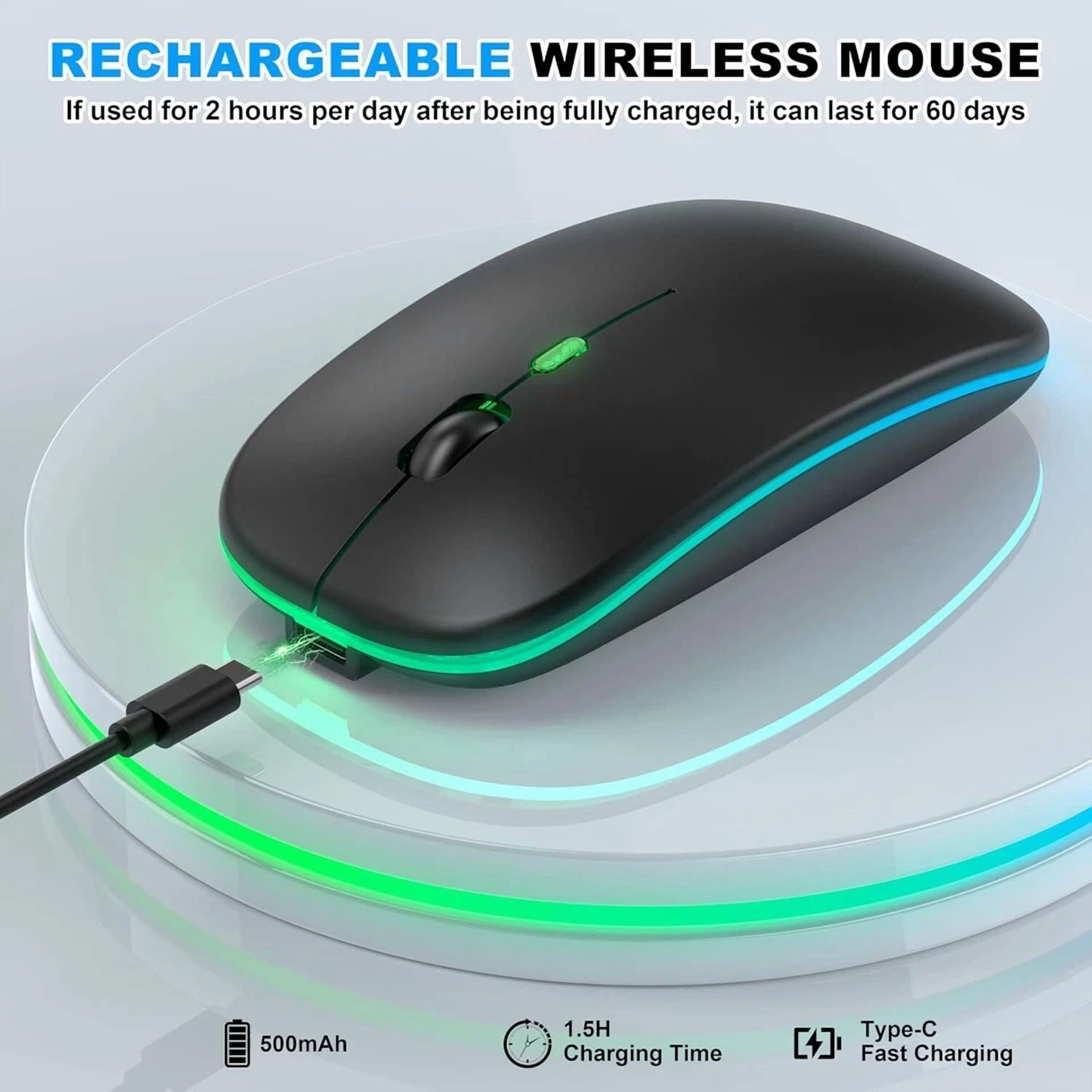 BUTTERFLY- Bluetooth Led 2.4G Wireless Mouse Luminous Slim Design For Laptop - Matte Black