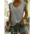 thumbnail image 4 of ZOELNIC 3 Pack Women’s V Neck T Shirts, Cap Sleeve Summer Casual Tops Loose Fit Short Sleeve Tees 2025 Trendy Shirts, 2XL, 4 of 5