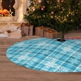 thumbnail image 6 of Picia blue plaid Snowflake Print Christmas Tree Skirt , Christmas Tree Skirt Ornaments for Merry Christmas Holiday Party Decorations Indoor Outdoor-30", 6 of 7