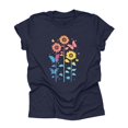 thumbnail image 2 of NAMTYQX Cute Tops for Women Pattern Plus Size Short Sleeve Trending Stretchy Soft Muster Crew Neck Loose Fit Womens Tops Dressy Casual Dark Blue Size 2XL, 2 of 4