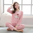 thumbnail image 5 of Worgeous Cartoon Long Sleeve Pajamas Set Autumn Nightwear Cotton Loungewear Homewear Suit for Women Size XL (Sleeping Bear), 5 of 8