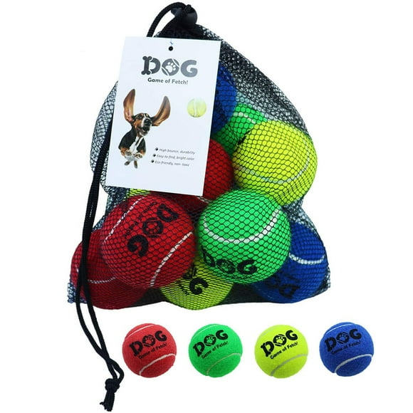 Pelotas de tenis para perros AMA SPORT, 6,35 cm, 56 g, paquete de 12 unidades para cachorros