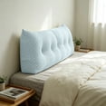 thumbnail image 3 of Bubble Textured Tufted Full Size Wedge Headboard Pillow Ergonomic Reading Backrest Bolster Cushion with Removable Washable Cover Side Storage Pocket for Bed Sofa Dorm, 3 of 4