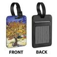 thumbnail image 2 of WIRESTER 2pcs Set PU Leather Luggage Tags Privacy Label Flap for Travel Suitcase Baggage - Van Gogh Mulberry, The Pink Peach Tree By Vincent Van Gogh, 2 of 7