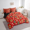 thumbnail image 4 of Manfei Kawaii Gingerbread Man 7-Piece Twin Bedding Sets,Green Christmas Tree Bedding Comforter Set,Red Brown Green Sheet Sets For Girls Kids,Breathable Home Decor Reversible, 4 of 9