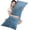Dusty Blue, variant on Full Body Pillow with Fluffy Stripe Faux Fur Removable Cover, Long Bed Pillow Adult 20x54 Inches for Side Sleeper and Pregnancy, White.