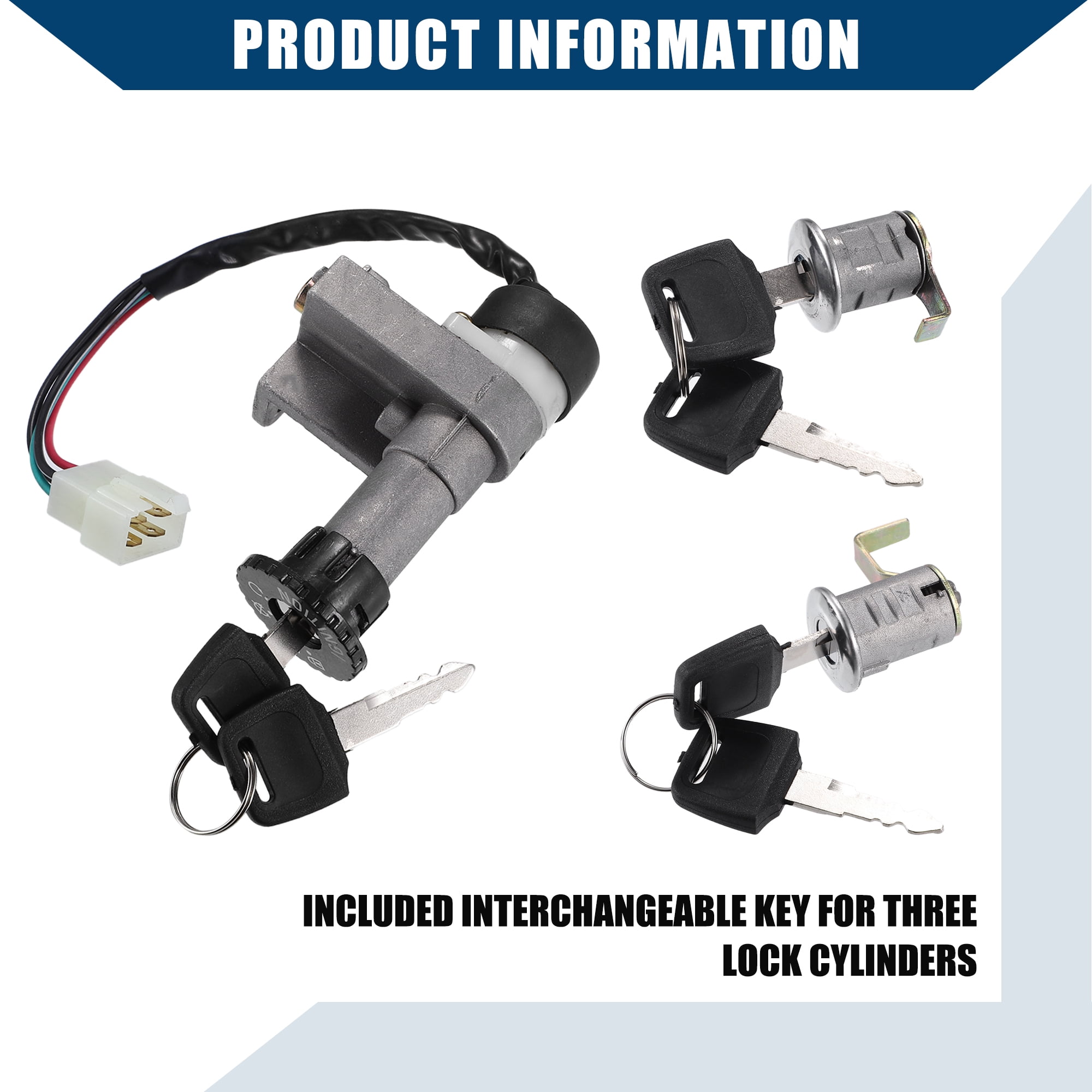 Unique Bargains Ignition Switch Lock Cylinder Panel Lock for GY6 49cc 50cc 125cc 150cc