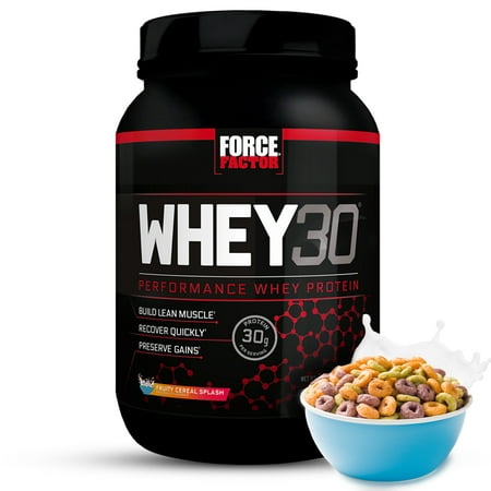 Force Factor WHEY30 Performance Whey Protein, Fruity Cereal, 30