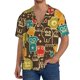 thumbnail image 1 of Balery Robot and Monsters Camisa Casual de Manga Corta con Botones para Hombre, Texturizada, Estilo Cubano, para Playa, Verano-Medium, 1 of 5
