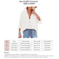 thumbnail image 5 of Women Button Down Long Sleeve Shirts Fashion Casual Loose Turn Down Collar Pure Color Womens V Neck Long Sleeve Blouse White M, 5 of 6