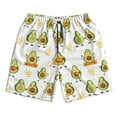 thumbnail image 3 of Uemuo Lovely Avocado Pattern Men's Swim Trunks Hawaiian Beach Bathing Suit Swimsuits Beach Quick-Dry Shorts with Pockets-Small, 3 of 9