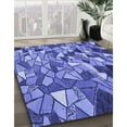 thumbnail image 3 of Ahgly Company Machine Washable Indoor Square Transitional Sky Blue Area Rugs, 7' Square, 3 of 7