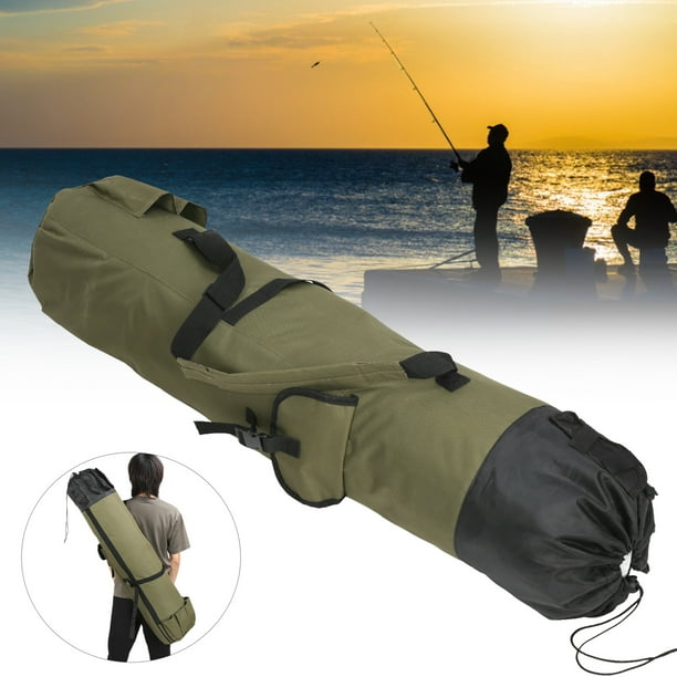 Estink Fishing Bag, Fishing Pole Case Fishing Organizer Case For Fishing Rod Reel Storage Bag Military Green