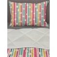 thumbnail image 3 of Vintage Comforter & Sham Bedding Set, Vertical Colorful Thin and Bold Stripes with Dots in Hand-drawn Style Geometric, 3 pcs Duvet Set Microfiber Filling Quilt, 5 Sizes, Multicolor, by Ambesonne, 3 of 4