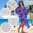 thumbnail image 6 of Xoenoiee Purple Tie Dye Print Plus Size Kaftan Dress for Women Casual Caftan Bathing Swim Cover Up V Neck Boho Maxi Beach Dress Lightweight Loungewear, 6 of 7