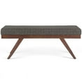 thumbnail image 3 of Chanelle 48 inch Wide Mid-Century Modern Rectangle Ottoman Bench in Dark Grey Tweed Look Fabric, 3 of 9