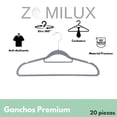 thumbnail image 2 of Ganchos Para Ropa de Terciopelo Premium ZOMILUX 20 Perchas Antideslizantes Gris, 2 of 5