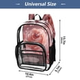 thumbnail image 4 of PVC Transparent Backpacks Clear Backpack for Travel and Outings Pink Rose with Red Heart-shaped, 4 of 7