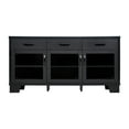 thumbnail image 5 of Emma + Oliver 59" Engineered Wood Buffet Sideboard Storage Cabinet for Kitchen/Dining Room with 3 Drawers and 3 Tempered Glass Doors in Black, 5 of 11