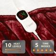 thumbnail image 4 of Homemate Electric Heated Blanket Full - 72"x84" Heating Bed Blankets Throw with 10 Heating Levels 8 Hours Auto Off Fast Heating Over-Heated Protection Ultra Soft Warm Flannel ETL Certified Red, 4 of 17