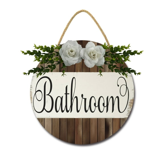 Eveokoki Bathroom Signs for Bathroom Decor- Modern Farmhouse Bathroom Decor Wall Art- Funny Bathroom Wooden Sign Home Décor,12In