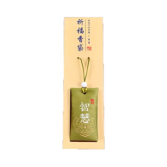 Collar con bolsita espiritual para dinero, salud y deseos | Talismán budista con hierbas naturales para el aprendizaje y la protección | Amuleto aromático para decorar el armario del coche o la