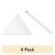 (4 pack) Cousin DIY Flatback Crystal Tool Kit, Plastic White Triangle Tray and Wax Pencil-Model 69996008