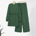 thumbnail image 5 of WRKEKC Women Outfits Sets, Womens Sets 2 Piece Outfits, Ladies' Trendy Muslim Fall Solid Color Shirt Long Sleeve Shirt and Straight Leg Pants Two Piece Sets, 5 of 9