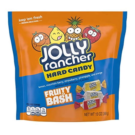JOLLY RANCHER Fruity Bash Assorted Fruit Flavored Hard Candy  Individually Wrapped  13 oz Bag