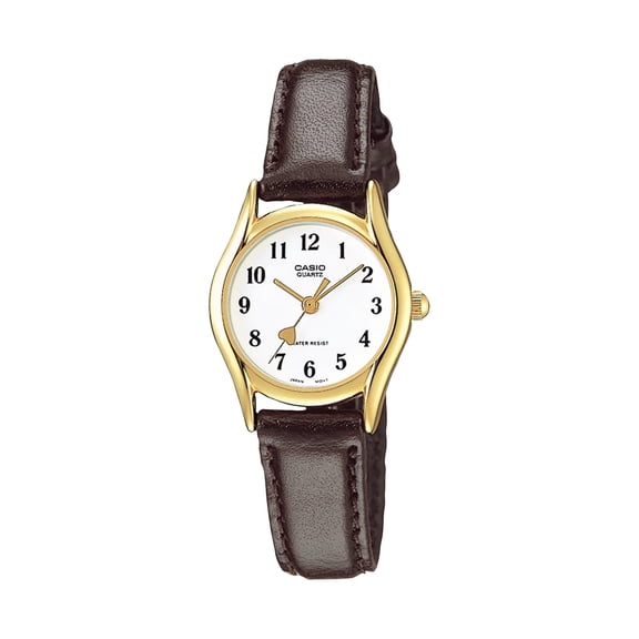 Casio Women’s Brown Leather Band Analog Watch White Dial - LTP-1094Q-7B5RDF