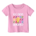 thumbnail image 4 of ZHOGXU Kids Girls Boys T Shirts Short Sleeve Crew Neck Back To School Letter Print Loose Fit Comfortable Top Tees For Casual Daily Wear,Pink,3-4 Years, 4 of 4