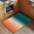 thumbnail image 3 of Gradient Green Orange Washable Small Entryway Area Rugs 2'x3', Modern Abstract Minimalist Teal Brown Ocean Beach Low Pile Throw Rug Non-Slip Sturdy Edge Binding Carpet for Front Door Floor Room Entry, 3 of 9