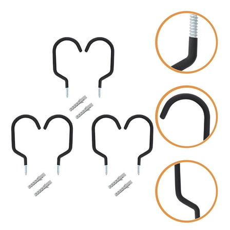 ELAYARD 6pcs Iron Garage Hangers for Hanging Bikes and Tools