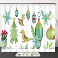 thumbnail image 1 of Whimsical Christmas Shower Curtain with Ornaments, Snowflakes & Tree - Festive Design, 1 of 4