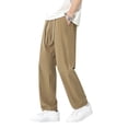 thumbnail image 4 of Men's Golf Hiking Pants Dress Pants Wrinkle Free Flat Front Side Pockets Stretch Straight Leg Casual Work Travel Pants with Elastic Waist Slacks Big and Tall Size M-4XL Yellow, 4 of 8