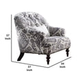 thumbnail image 4 of Tufted Back Chair with 1 Accent Pillow and Tribal Design, Blue and White, 4 of 4