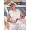 thumbnail image 3 of RICHCOIN Mens Tank Top Round Neck Sleeveless Muscle Shirts Lightweight Summer Beach Textured Tee, 3 of 7