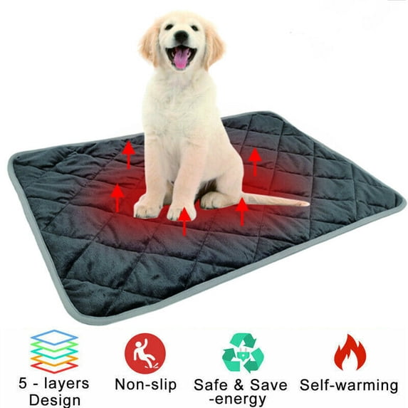 Self-Heating Pet Blanket for Cats and Dogs - Pet Dog Cat Heating Pad Self Heating Pet Bed - Washable Pet Pads - Safety Heating Thermal Pet Mat - Coffee/L