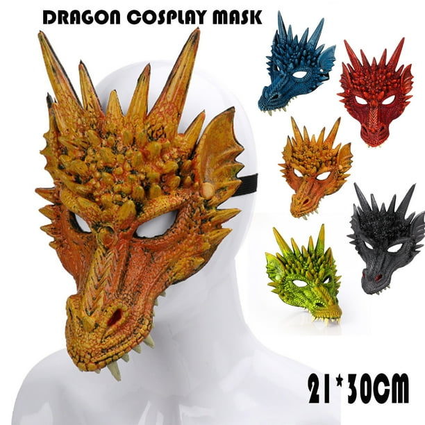 Masque de Dragon 3D Halloween Costume Adulte Masque Carnaval Partie Cosplay pour le Théâtre, Cosplay, Halloween