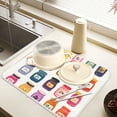 thumbnail image 2 of Yayeee Dish Drying Mat for Kitchen Counter 16" x 18" Microfiber Super Absorbent Coffee Decorative Pad, Orange Jar, 2 of 9