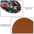 thumbnail image 5 of Butterfly Set of 6 Round Microfiber Leather Coasters, 11x11 cm/4.3x4.3 Inches - Drink Coasters for Home and Office Use, 5 of 6