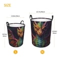 thumbnail image 3 of Balery Whimsical Dragon Color Cool Cesta de ropa redonda con asas, impermeable, independiente, para ropa, juguetes, dormitorio y familia-Medium, 3 of 6