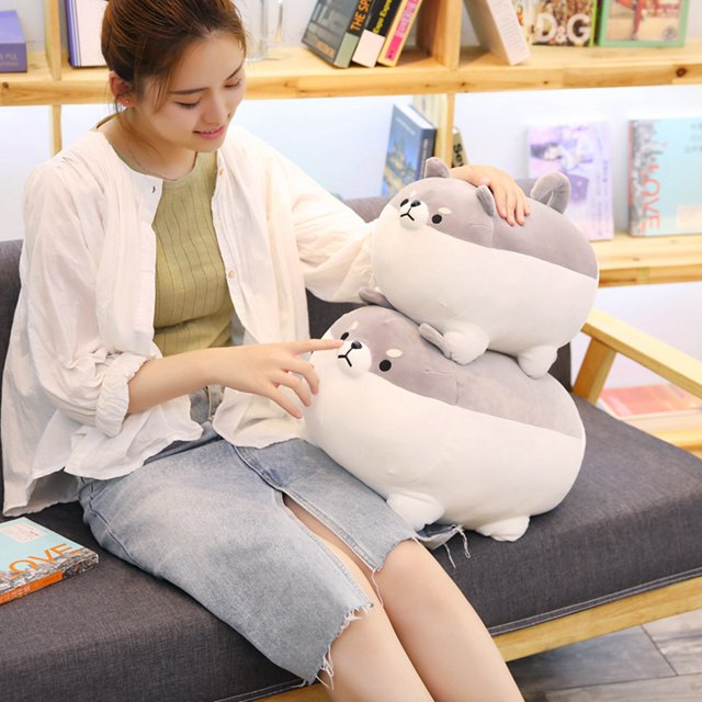 Corgi Dog Plush Toy Cute Cartoon Kawaii Stuffed Soft Doll Cushion Boys Girls Anti Stress Cushion Pillow Toys For Children KidsBlack50CM Deng Xun unisex