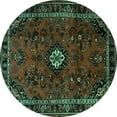 thumbnail image 1 of Ahgly Company Machine Washable Indoor Round Persian Turquoise Blue Traditional Area Rugs, 7' Round, 1 of 4