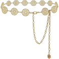 thumbnail image 1 of CHAO Cinturones de cadena para mujer Cinturones de cadena de metal hueco Cinturón de vestir para ella Círculo Dorado, 1 of 5
